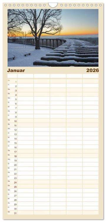 Produktbild: Familienplaner 2026 - Kassel - Morgenlicht mit 5 Spalten (Wandkalender, 21 x 45 cm) CALVENDO