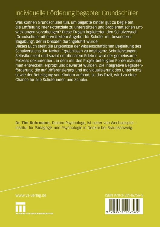 Produktbild: Individuelle F&ouml;rderung begabter Grundsch&uuml;ler