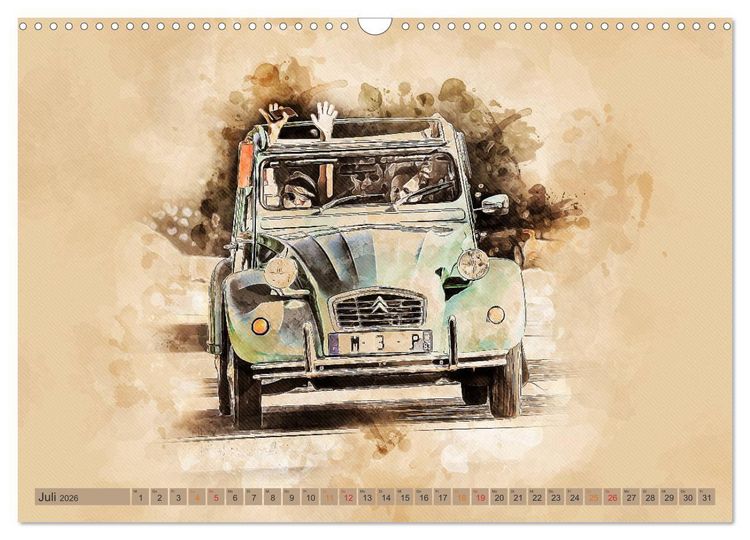 Produktbild: Die Ente, Deux Chevaux, 2CV (Wandkalender 2026 DIN A3 quer), CALVENDO Monatskalender