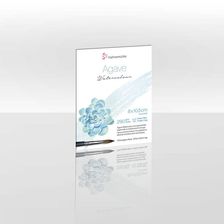 Produktbild: Hahnem&uuml;hle Papier Agave Watercolour, 8 x 10,5 cm, 290 g/m&sup2;, 1 Block mit 12 Blatt