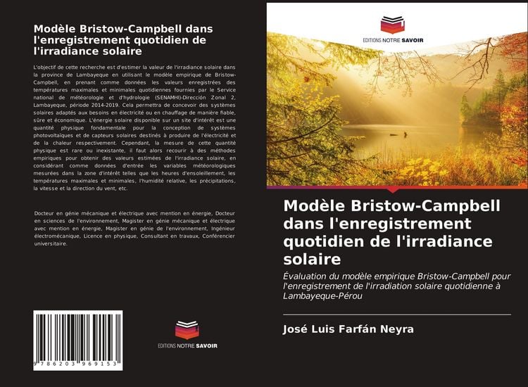 Produktbild: Mod&egrave;le Bristow-Campbell dans l'enregistrement quotidien de l'irradiance solaire