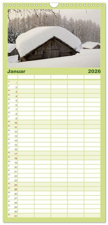 Produktbild: Familienplaner 2026 - S&uuml;dtirol im Jahreslauf mit 5 Spalten (Wandkalender, 21 x 45 cm) CALVENDO