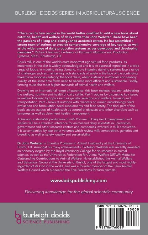 Produktbild: Achieving sustainable production of milk Volume 3
