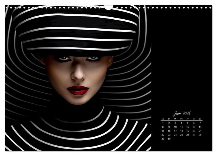 Produktbild: Haute Couture - Wei&szlig; trifft Schwarz (Wandkalender 2026 DIN A3 quer), CALVENDO Monatskalender