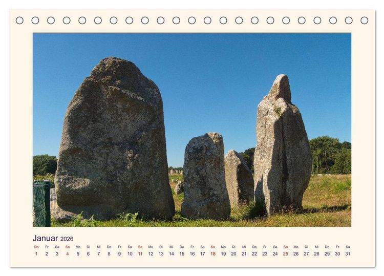 Produktbild: Menhire der Bretagne (Tischkalender 2026 DIN A5 quer), CALVENDO Monatskalender