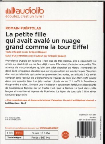 Produktbild: La petite fille qui avait aval&eacute; un nuage grand comme la tour Eiffel, Audio-CDs