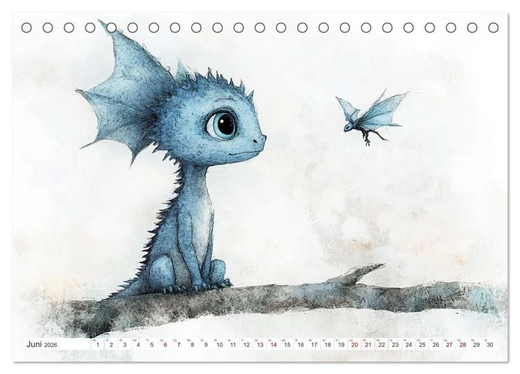 Produktbild: Dinozauber &ndash; Wenn Urzeitbewohner zu Freunden werden (Tischkalender 2026 DIN A5 quer), CALVENDO Monatskalender