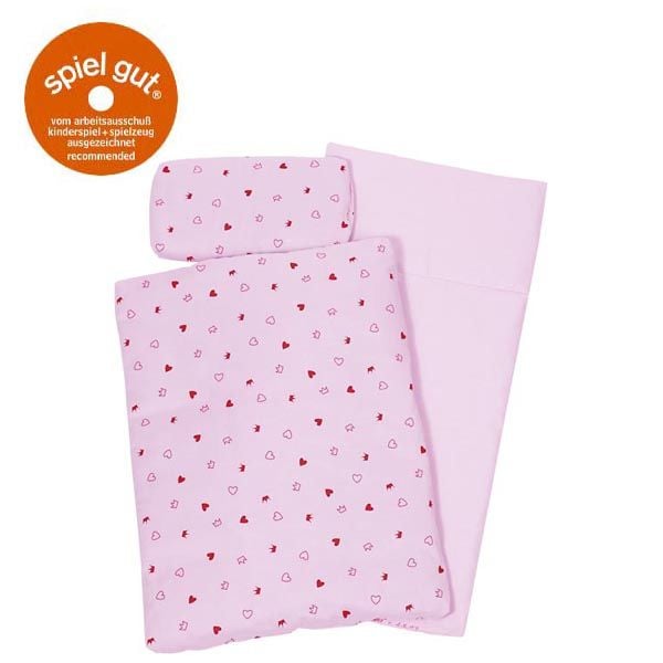 Produktbild: goki Puppenbettzeug, Puppen Bettw&auml;sche Herz/Krone
