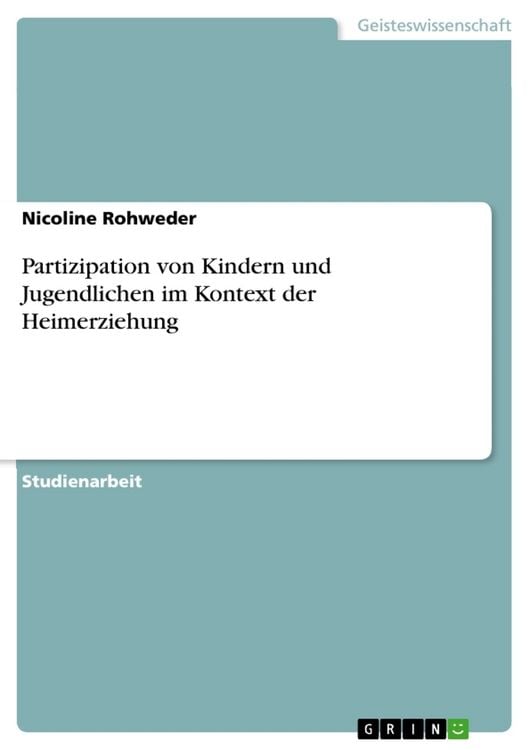 Produktbild: Partizipation von Kindern und Jugendlichen im Kontext der Heimerziehung