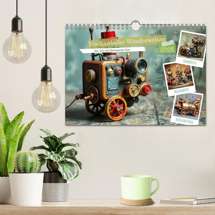 Produktbild: Mechanische Wunderwelten - Ein Jahr mit Steampunk Toys (Wandkalender 2026 DIN A4 quer), CALVENDO Monatskalender