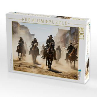Produktbild: CALVENDO Puzzle Ankunft der Reiter im wilden Westen | 1000 Teile Lege-Gr&ouml;&szlig;e 64x48cm Foto-Puzzle f&uuml;r gl&uuml;ckliche Stunden