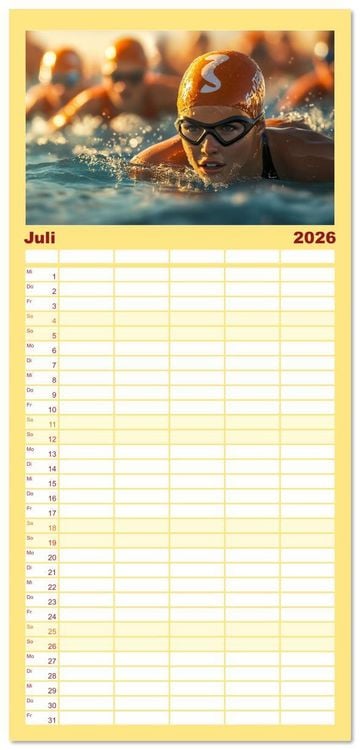 Produktbild: Familienplaner 2026 - Triathlon Power mit 5 Spalten (Wandkalender, 21 x 45 cm) CALVENDO