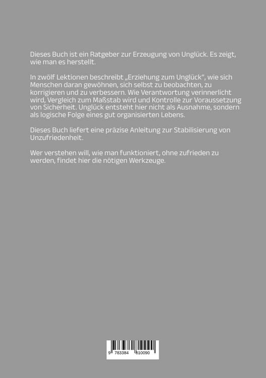 Produktbild: Erziehung zum Ungl&uuml;ck