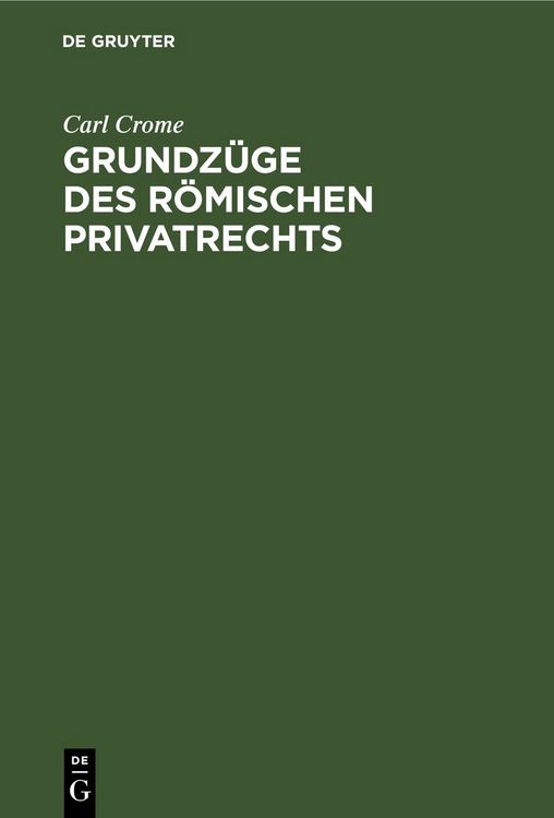 Produktbild: Grundz&uuml;ge des r&ouml;mischen Privatrechts