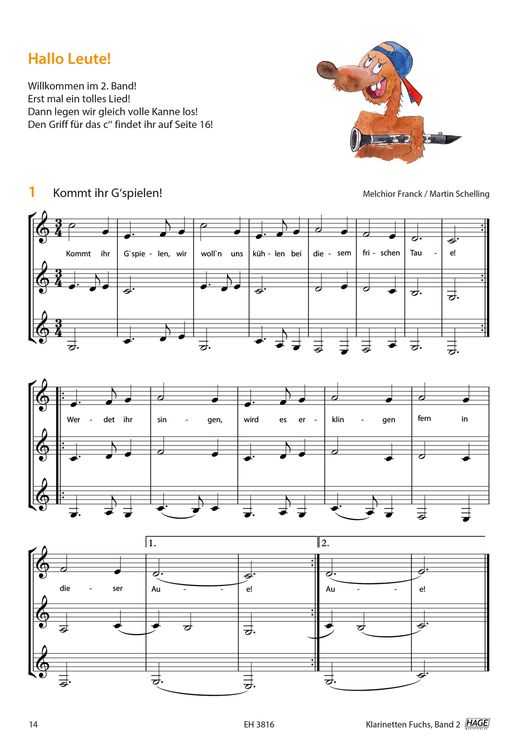 Produktbild: Klarinetten Fuchs Band 2 (mit CD)