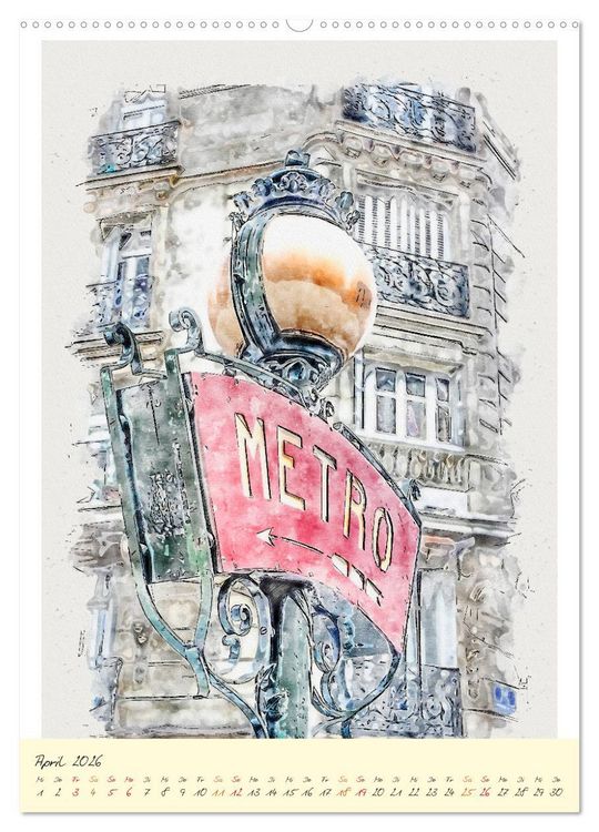 Produktbild: Paris - malerische Metropole (Wandkalender 2026 DIN A2 hoch), CALVENDO Monatskalender