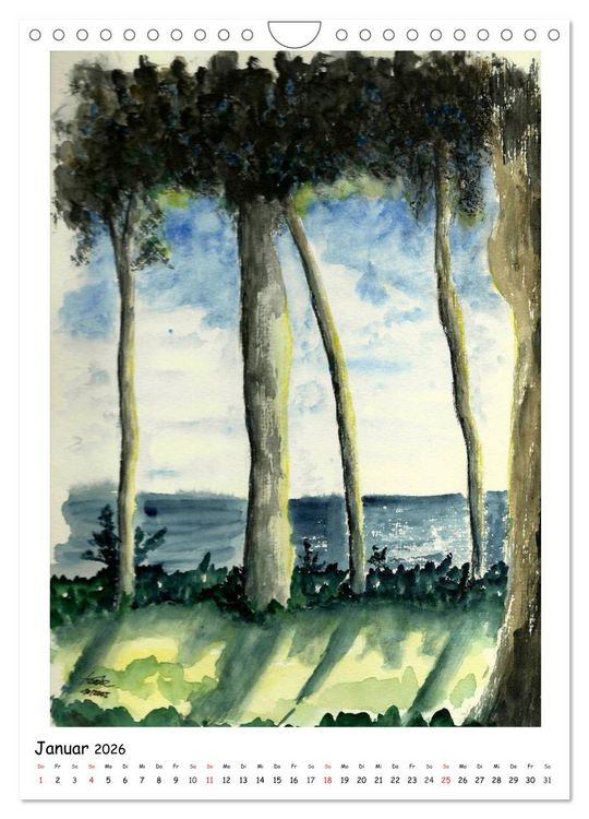 Produktbild: Der Aquarell-Kalender No.2 (Wandkalender 2026 DIN A4 hoch), CALVENDO Monatskalender