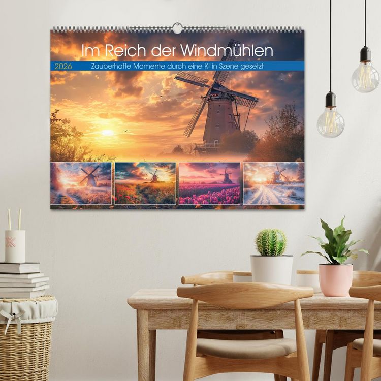 Produktbild: Im Reich der Windm&uuml;hlen (Wandkalender 2026 DIN A2 quer), CALVENDO Monatskalender