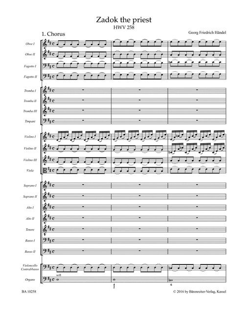 Produktbild: Zadok the Priest, Partitur