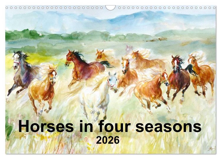 Produktbild: Horses in four seasons 2026 (Wall Calendar 2026 DIN A3 landscape), CALVENDO 12 Month Wall Calendar
