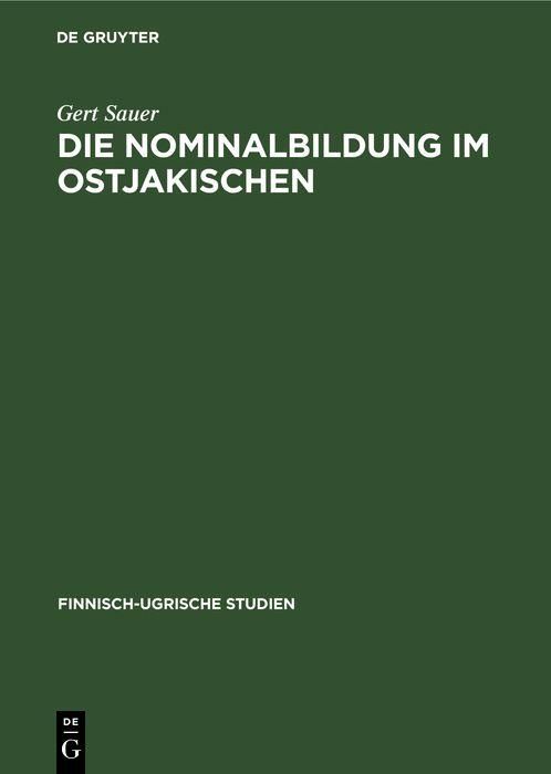 Produktbild: Die Nominalbildung im Ostjakischen