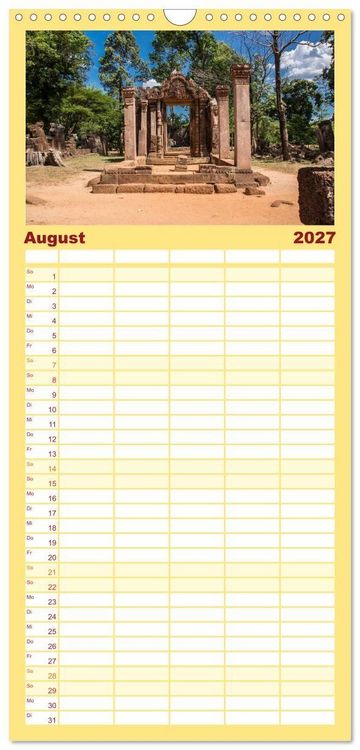 Produktbild: Familienplaner 2027 - Magisches Kambodscha mit 5 Spalten (Wandkalender, 21 x 45 cm) CALVENDO