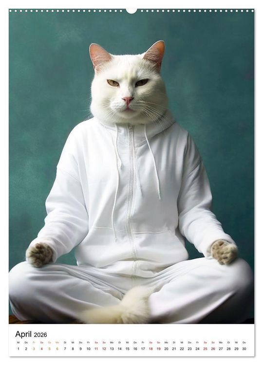 Produktbild: Miau Yoga (hochwertiger Premium Wandkalender 2026 DIN A2 hoch), Kunstdruck in Hochglanz
