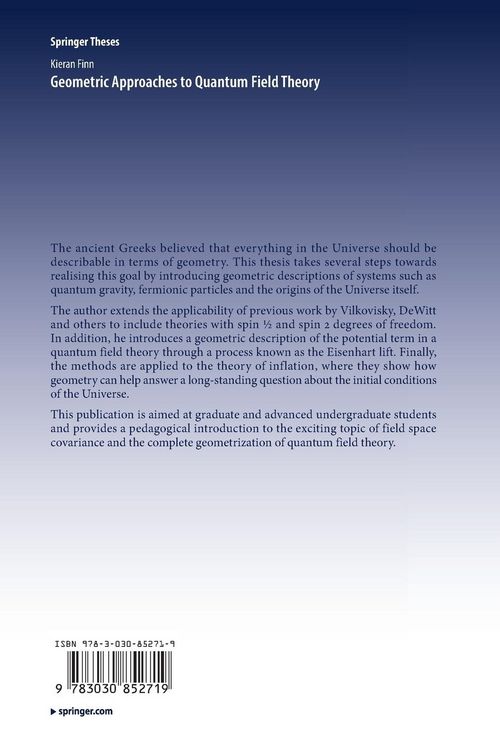 Produktbild: Geometric Approaches to Quantum Field Theory