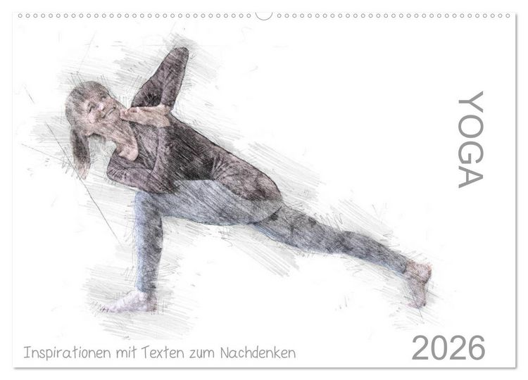 Produktbild: YOGA Inspirationen mit Texten zum Nachdenken (Wandkalender 2026 DIN A2 quer), CALVENDO Monatskalender