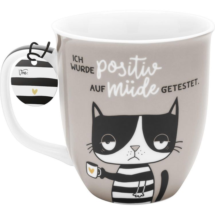 Produktbild: H:)PPY life Tasse 47925 mit Motivdruck "Ich wurde positiv au