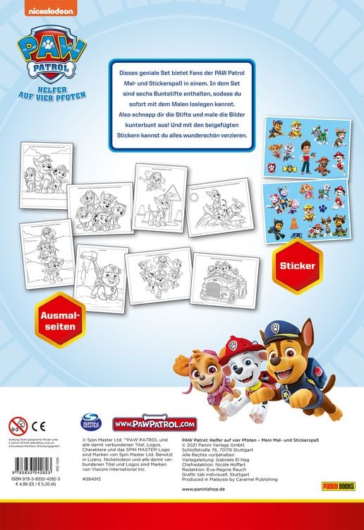 Produktbild: PAW Patrol: Mein Mal- und Stickerspa&szlig;