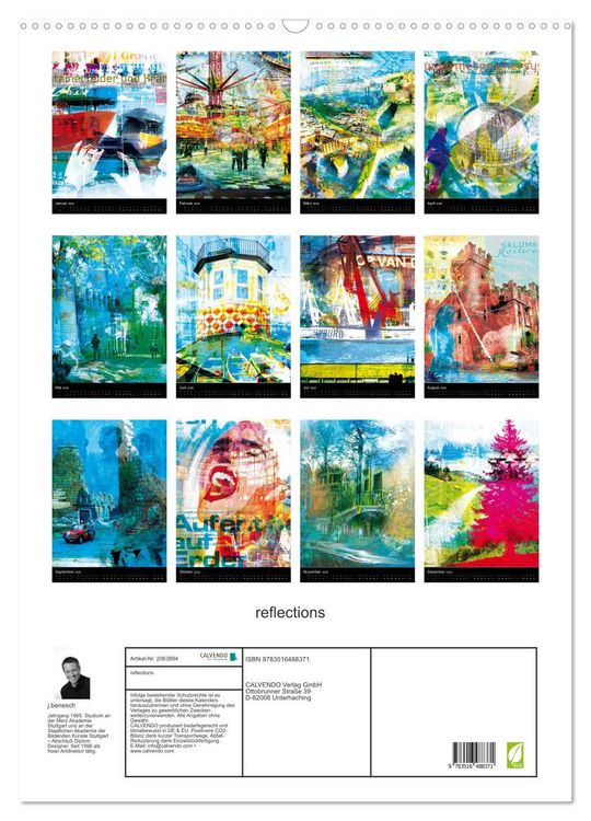 Produktbild: reflections (Wandkalender 2026 DIN A2 hoch), CALVENDO Monatskalender