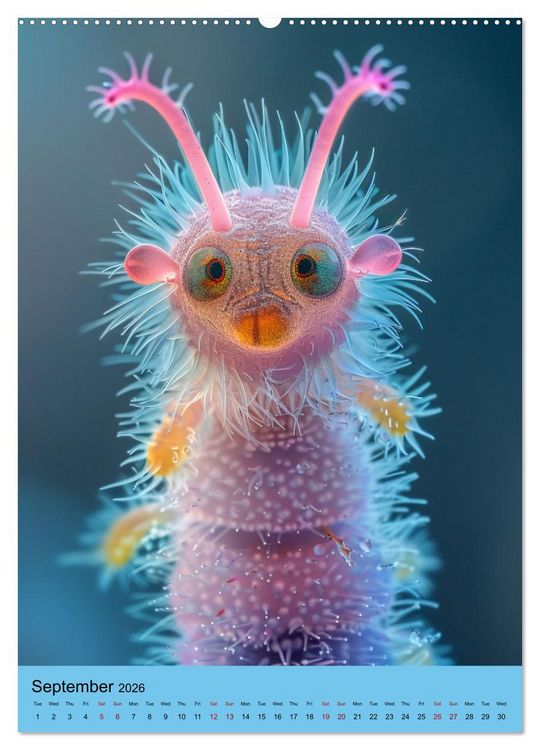 Produktbild: Microbial Cuteness (High Quality Premium Wall Calendar 2026 DIN A2 portrait),CALVENDO 12 Month Wall Calendar
