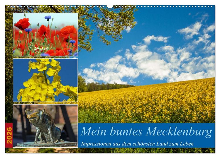Produktbild: Mein buntes Mecklenburg (Wandkalender 2026 DIN A2 quer), CALVENDO Monatskalender