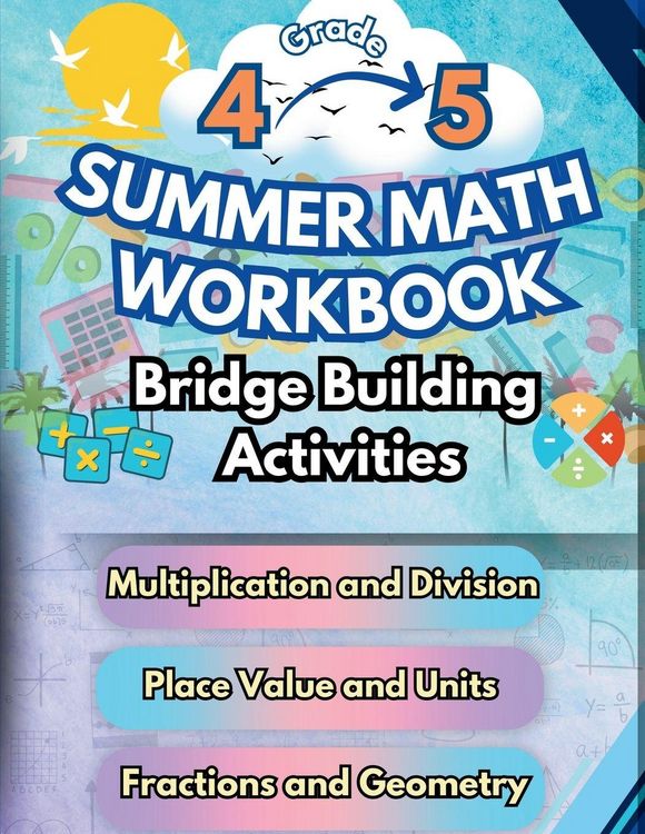 Produktbild: Summer Math Workbook | 4-5 Grade Bridge Building Activities