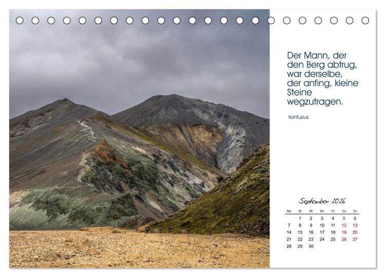 Produktbild: Insel der Elemente &ndash; Island in Bildern und Gedanken (Tischkalender 2026 DIN A5 quer), CALVENDO Monatskalender