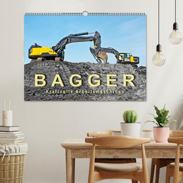 Produktbild: Bagger - kraftvolle Arbeitsmaschinen (Wandkalender 2026 DIN A2 quer), CALVENDO Monatskalender