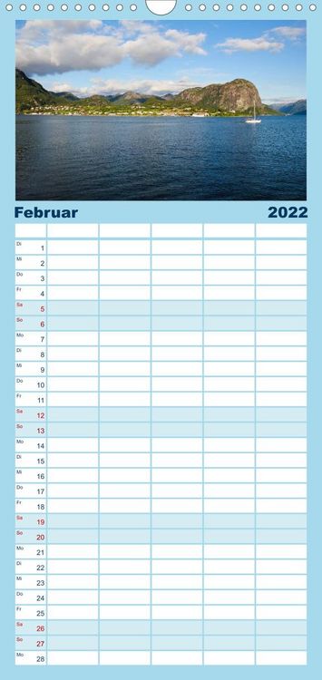 Produktbild: S&uuml;dnorwegen - Familienplaner hoch (Wandkalender 2022 , 21 cm x 45 cm, hoch)