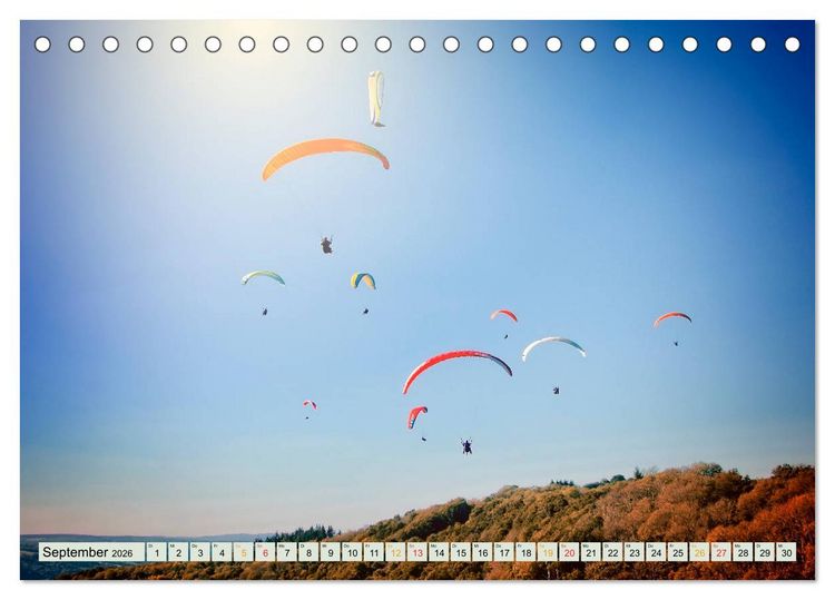 Produktbild: Paragliding - Mut zum Abenteuer (Tischkalender 2026 DIN A5 quer), CALVENDO Monatskalender