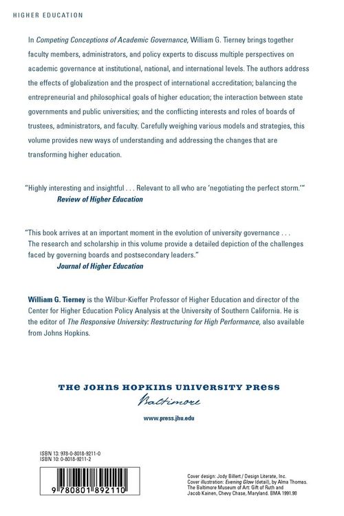 Produktbild: Competing Conceptions of Academic Governance