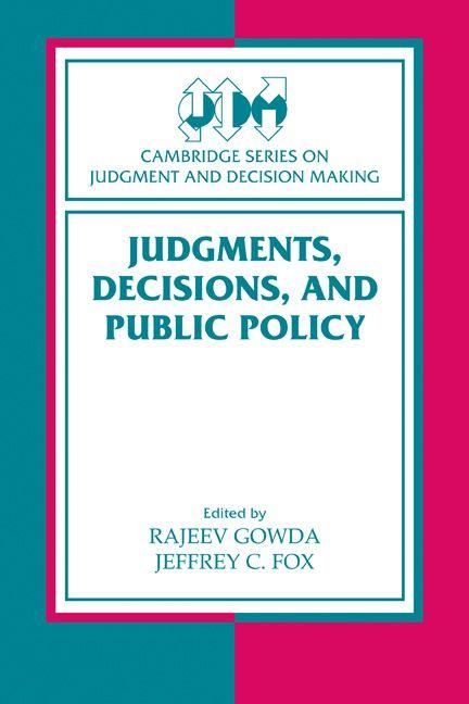 Produktbild: Judgments, Decisions, and Public Policy