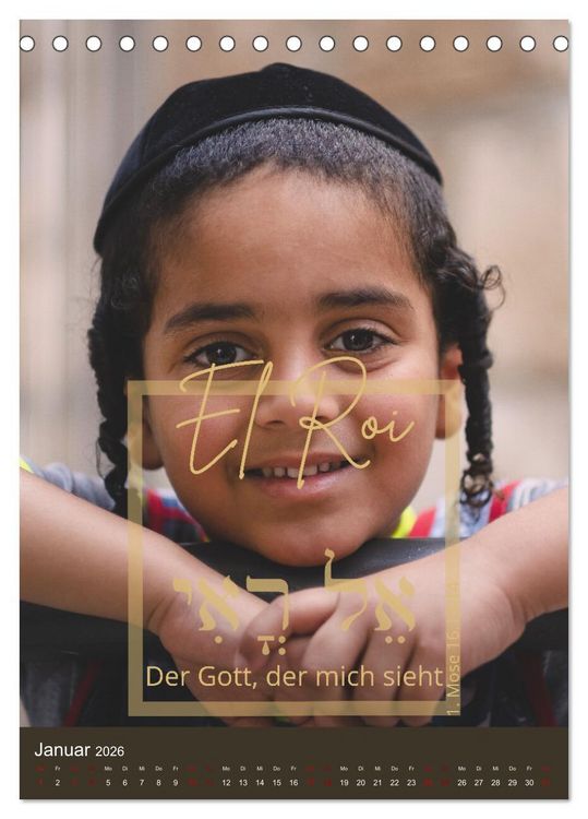 Produktbild: Israel und hebr&auml;ische Namen Gottes (Tischkalender 2026 DIN A5 hoch), CALVENDO Monatskalender