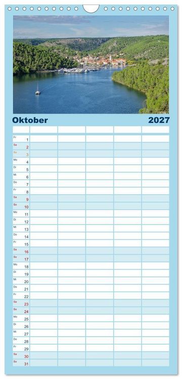 Produktbild: Familienplaner 2027 - Dalmatien - Stille Orte mit 5 Spalten (Wandkalender, 21 x 45 cm) CALVENDO