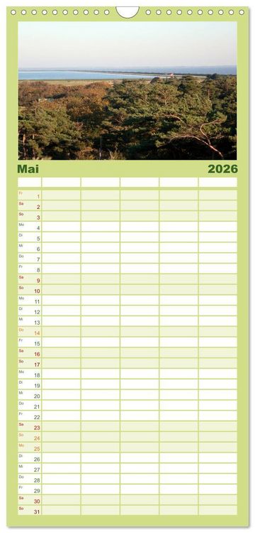 Produktbild: Familienplaner 2026 - Die Insel R&ouml;m&ouml; mit 5 Spalten (Wandkalender, 21 x 45 cm) CALVENDO