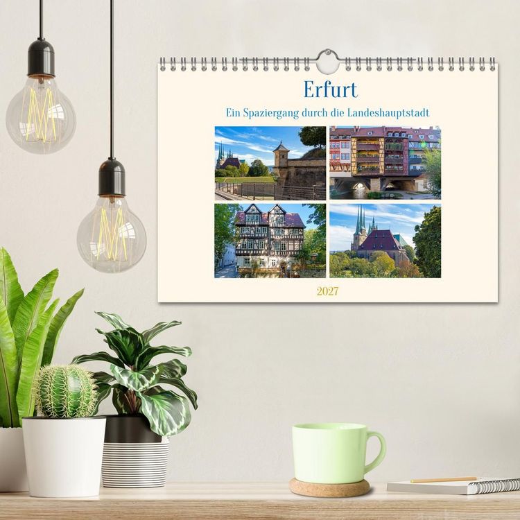 Produktbild: Erfurt &ndash; Ein Spaziergang durch die Landeshauptstadt (Wandkalender 2027 DIN A4 quer), CALVENDO Monatskalender
