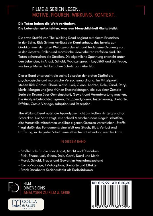 Produktbild: The Walking Dead Staffel 1: Psychologie, Macht und Moral am Ende der Welt (Film Dimensions)