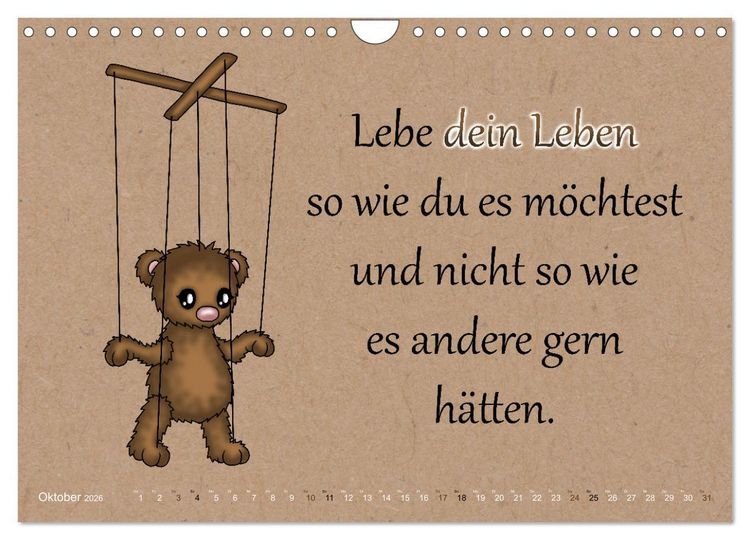 Produktbild: Motiviert durchs Leben (Wandkalender 2026 DIN A4 quer), CALVENDO Monatskalender