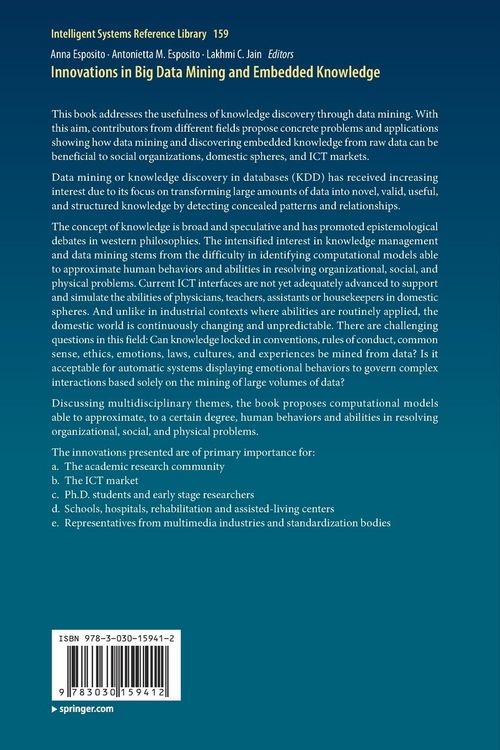 Produktbild: Innovations in Big Data Mining and Embedded Knowledge