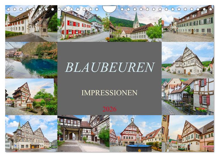 Produktbild: Blaubeuren Impressionen (Wandkalender 2026 DIN A4 quer), CALVENDO Monatskalender