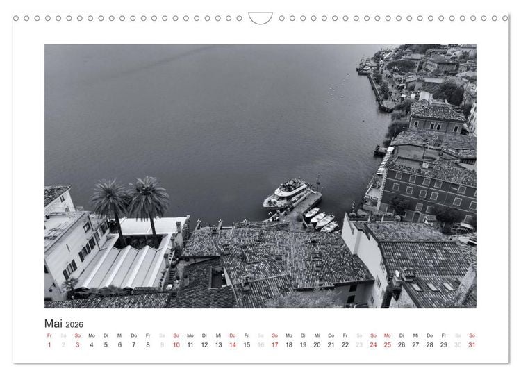 Produktbild: Limone sul Garda schwarzwei&szlig; (Wandkalender 2026 DIN A3 quer), CALVENDO Monatskalender